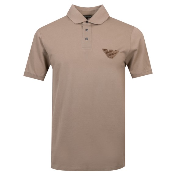Emporio Armani Mens Brown Flock Logo Polo Shirt main image