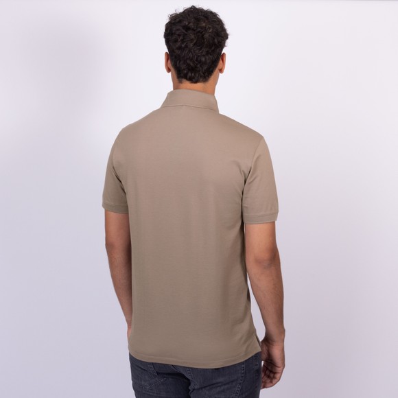 Emporio Armani Mens Brown Flock Logo Polo Shirt main image