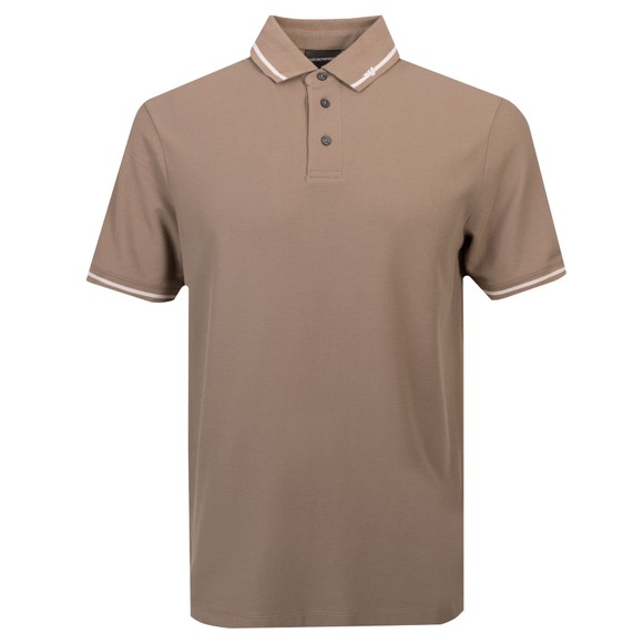 Emporio Armani Mens Brown Eagle Tipped Polo Shirt main image