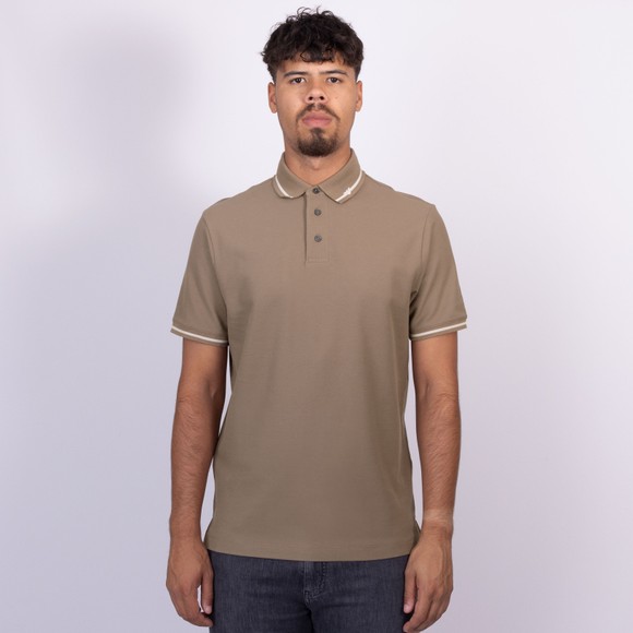 Emporio Armani Mens Brown Eagle Tipped Polo Shirt main image