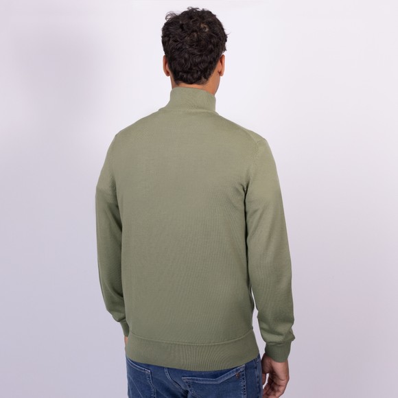 BOSS Mens Green H-IIIario Textured Half Zip Sweatshirt main image