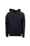 EA7 Emporio Armani Mens Blue Train Logo Taped Hoodie