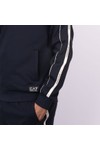 EA7 Emporio Armani Mens Blue Train Logo Taped Hoodie