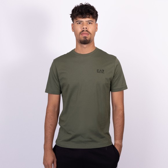 EA7 Emporio Armani Mens Green Pima Cotton Core Identity T-Shirt main image