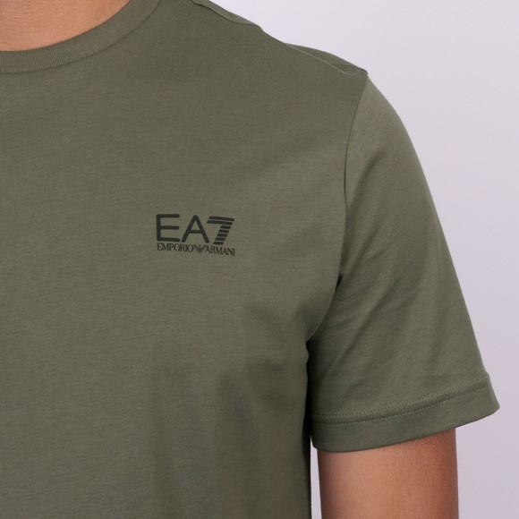 EA7 Emporio Armani Mens Green Pima Cotton Core Identity T-Shirt main image