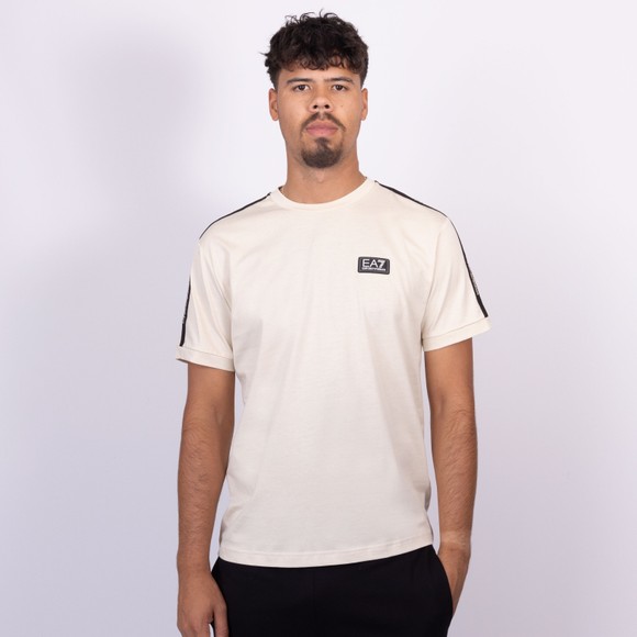 EA7 Emporio Armani Mens Off-White Tape Logo Series T-Shirt main image