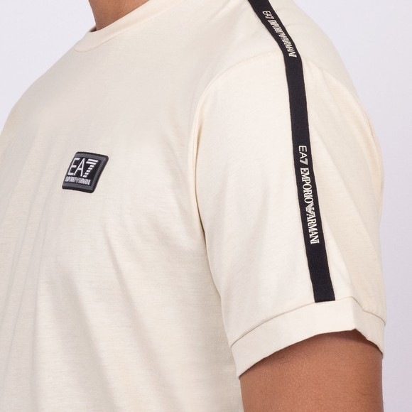 EA7 Emporio Armani Mens Off-White Tape Logo Series T-Shirt main image