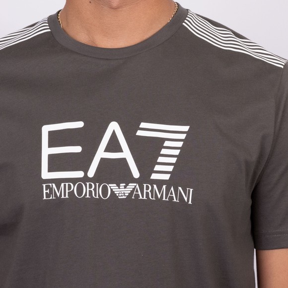 EA7 Emporio Armani Mens Grey Train Lines T-Shirt main image