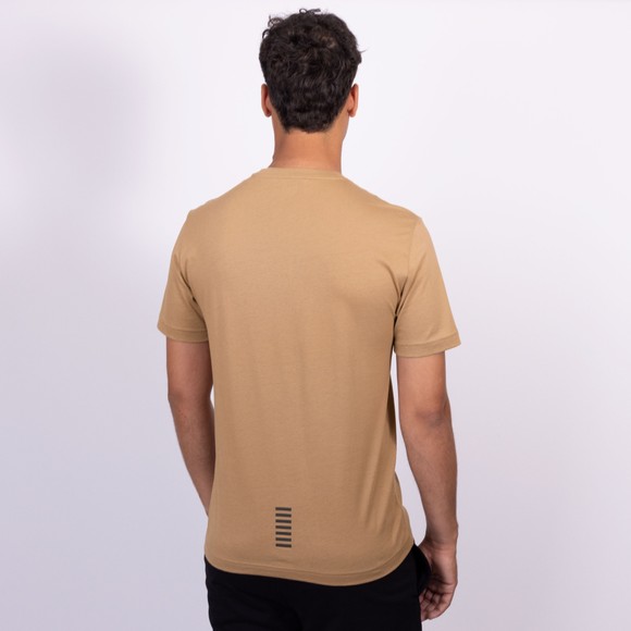 EA7 Emporio Armani Mens Beige Pima Cotton Core Identity T-Shirt main image