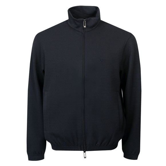 Emporio Armani Mens Blue Textured Full Zip Sweatshirt main image