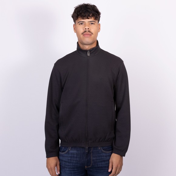 Emporio Armani Mens Blue Textured Full Zip Sweatshirt main image