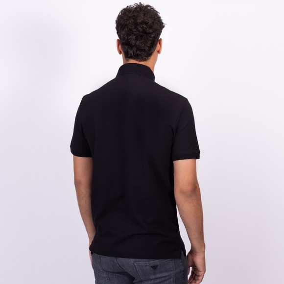 Emporio Armani Mens Black Textured Collar Polo Shirt main image