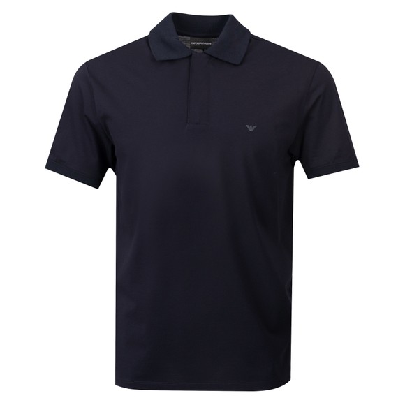 Emporio Armani Mens Blue Concealed Zip Polo Shirt main image