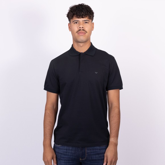 Emporio Armani Mens Blue Concealed Zip Polo Shirt main image