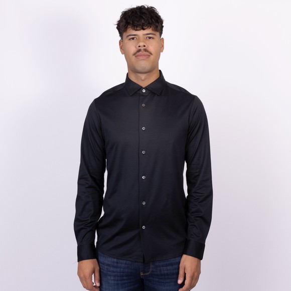 Emporio Armani Mens Blue Essential Pima Cotton Long Sleeve Shirt main image