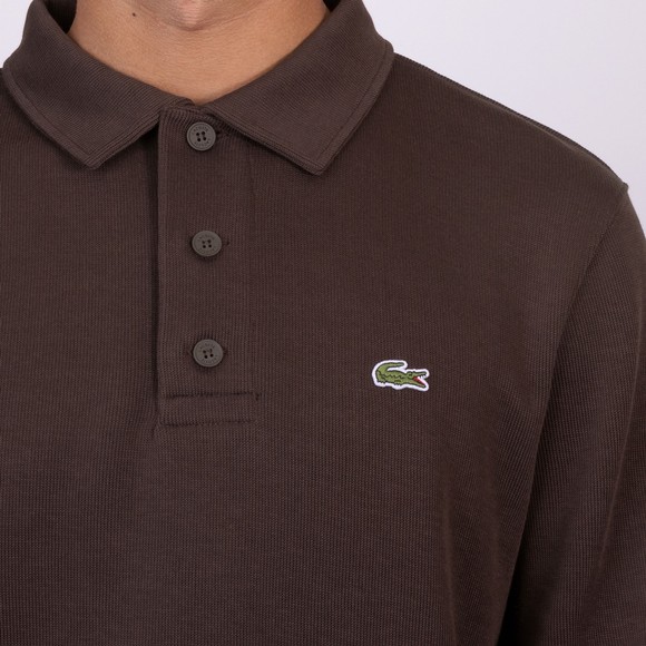 Lacoste Mens Purple Ribbed Cotton Polo Collar Sweatshirt main image