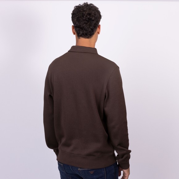 Lacoste Mens Purple Ribbed Cotton Polo Collar Sweatshirt main image