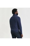 Gant Mens Blue Cotton Cable Half Zip