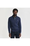Gant Mens Blue Cotton Cable Half Zip