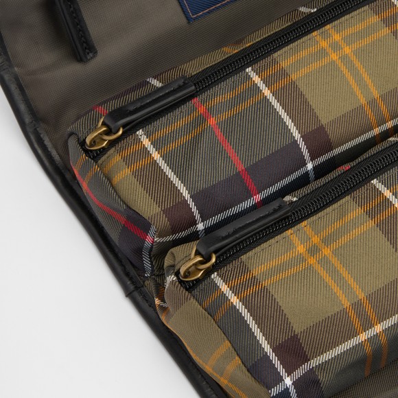 Barbour Lifestyle Mens Green Tartan Hanging Washbag main image