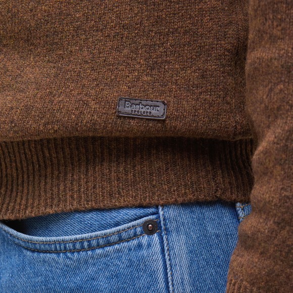 Barbour Lifestyle Mens Brown Patch Crew Jumper main image