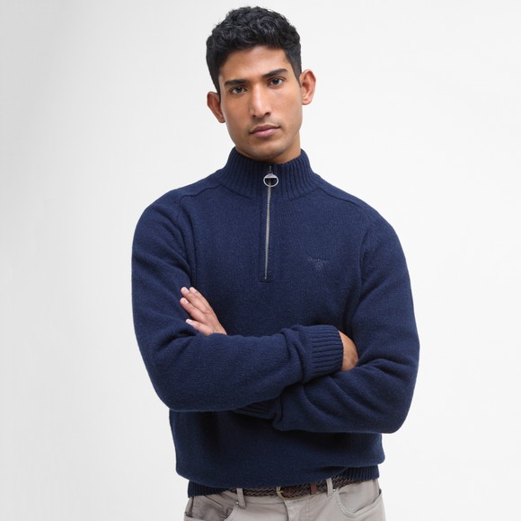 Barbour Lifestyle Mens Blue Grangetown Half Zip Knitted Jumper main image