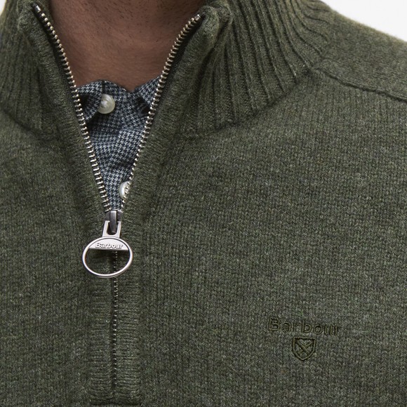Barbour Lifestyle Mens Green Grangetown Half Zip Knitted Jumper main image