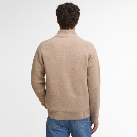 Barbour Lifestyle Mens Beige Grangetown Half Zip Knitted Jumper main image