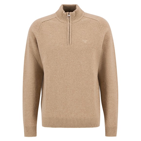 Barbour Lifestyle Mens Beige Grangetown Half Zip Knitted Jumper main image