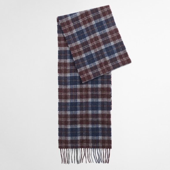 Barbour Lifestyle Mens Green Tartan Lambswool Scarf main image