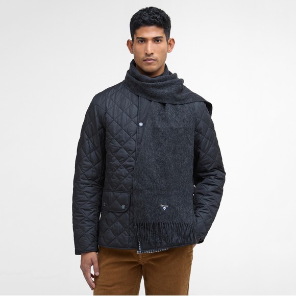 Barbour Lifestyle Mens Grey Plain Lambswool Scarf main image
