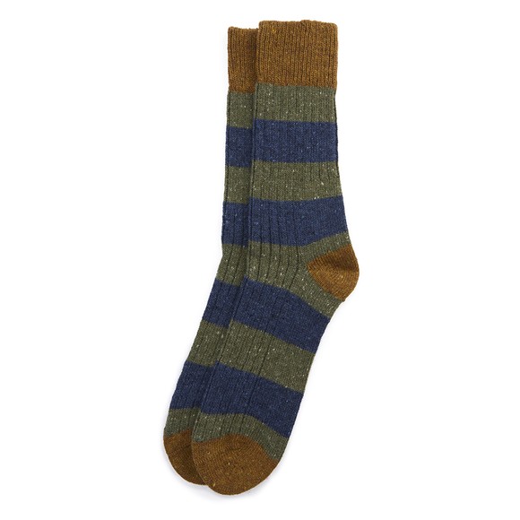Barbour Lifestyle Mens Green Houghton Stripe Sock main image
