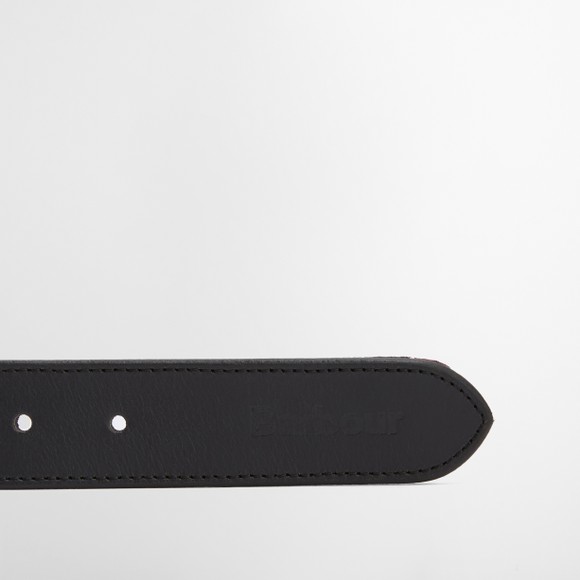 Barbour Lifestyle Mens Black Reversible Tartan Leather Belt main image