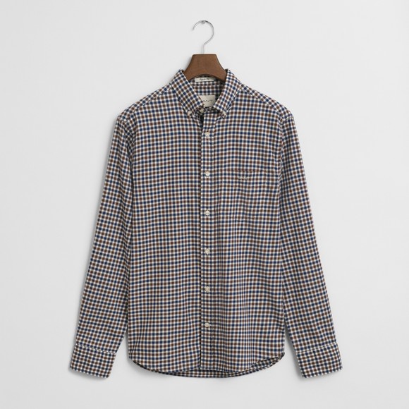 Gant Mens Brown Twill Gingham Shirt
