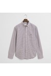 Gant Mens Red Micro Check Poplin Shirt