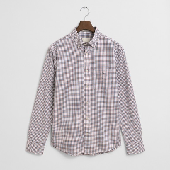 Gant Mens Red Micro Check Poplin Shirt