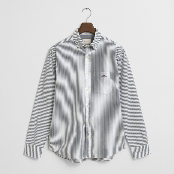 Gant Mens Green Poplin Stripe Shirt