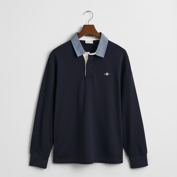 Gant Mens Blue Chambray Heavy Rugby Shirt