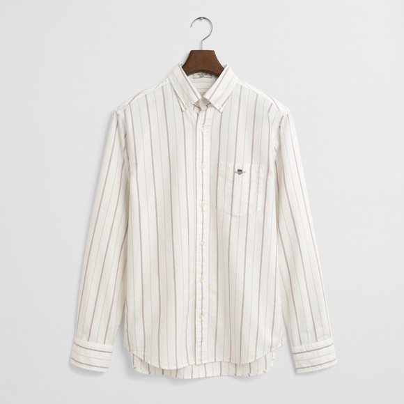 Gant Mens White Oxford Stripe Shirt