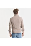 Gant Mens Beige Cotton Half Zip Jumper