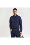 Gant Mens Blue Sacker Rib Half Zip Sweatshirt