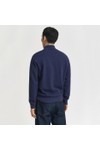 Gant Mens Blue Sacker Rib Half Zip Sweatshirt