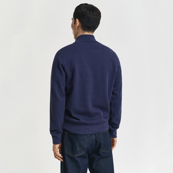 Gant Mens Blue Sacker Rib Half Zip Sweatshirt main image