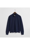 Gant Mens Blue Sacker Rib Half Zip Sweatshirt