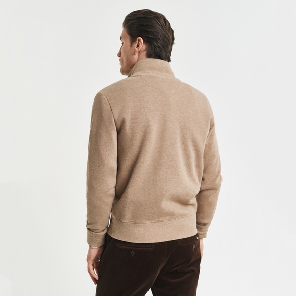Gant Mens Beige Sacker Rib Half Zip Sweatshirt main image
