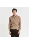 Gant Mens Beige Sacker Rib Half Zip Sweatshirt