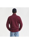 Gant Mens Red Sacker Rib Half Zip Sweatshirt
