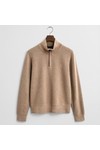 Gant Mens Beige Sacker Rib Half Zip Sweatshirt