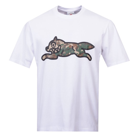 BBC Icecream Mens White Woodland Camo Running Dog T-Shirt main image