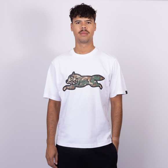 BBC Icecream Mens White Woodland Camo Running Dog T-Shirt main image